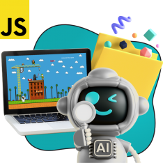 Язык программирования JavaScript + AI. Проектное обучение + геймификация + AI-помощники - КИБЕРшкола программирования для детей, компьютерные курсы для школьников, начинающих и подростков - KIBERone г. Шушары